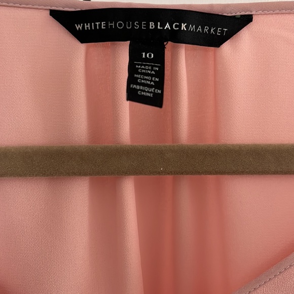 White House Black Market WHBM Soft Pink Dressy Top Blouse Tassels Lined 10 M - Picture 3 of 8